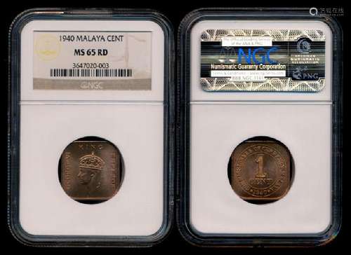 Malaya KGVI 1c 1940 NGC MS65RD