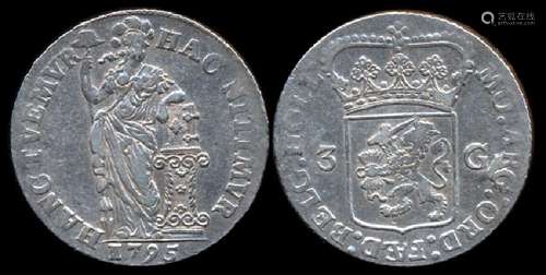 Netherlands Batavian 3 Gulden 1795 Holland