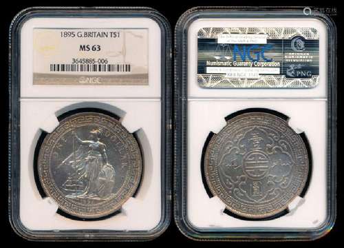 British Trade Dollars 1895 NGC MS63