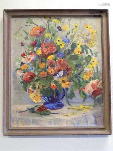 LUCILLE FISCHER - FLORAL STILL LIFE PAINTING Lucille