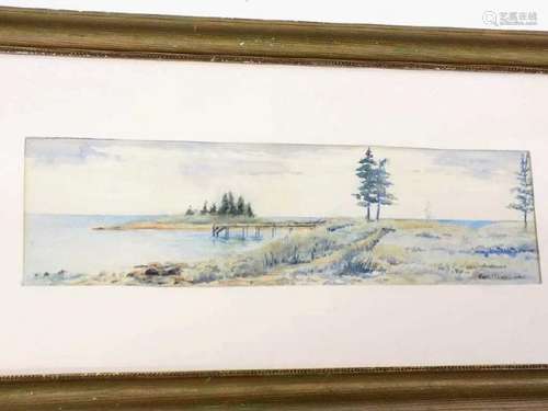 GEORGE HOWELL GAY - LAKESIDE WATERCOLOR George Howell