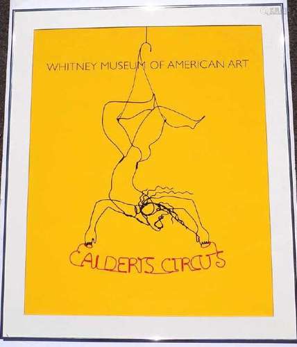 WHITNEY MUSEUM CALDERS CIRCUS SILKSCREEN POSTER Vintage