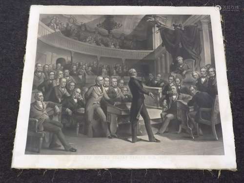 1855 UNITED STATES SENATE A.D. 1850 ENGRAVING 1855