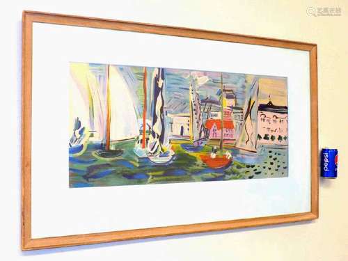 RAOUL DUFY- ABSTRACT HARBOR LITHOGRAPH Raoul Dufy -