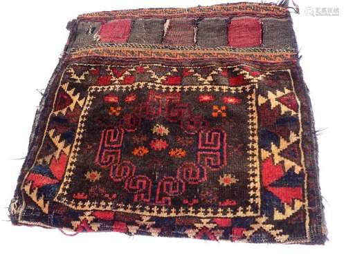 ANTIQUE CAUCASIAN HAND TIED CAMEL SADDLE BAG