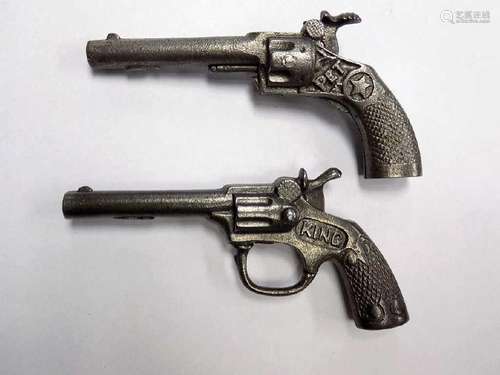 STEVENS KING & PET CAST IRON CAP GUN PISTOLS Stevens