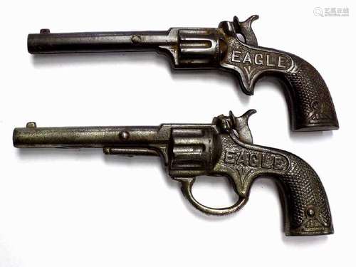 1890 STEVENS EAGLE CAST IRON CAP GUN PISTOLS Stevens