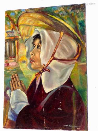 ALEX KURILENKO - PRAYING LADY PAINTING Alex Kurilenko -