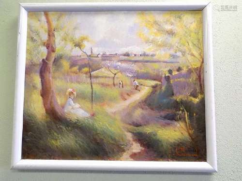 J. RICHMOND - TRANQUIL LANDSCAPE PAINTING J. Richmond -