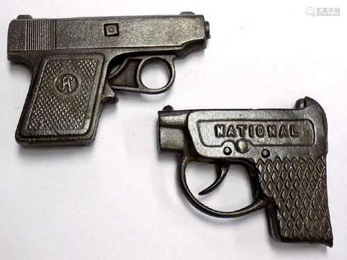 NATIONAL & MASTER CAST IRON CAP GUN PISTOLS NATIONAL