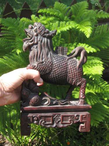 Chinese antique Carved Wooden Qilin, Qing dynasty