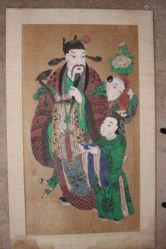 Certified Chinese Republican (1912-1949) folk painting on Lu (Daoism)
