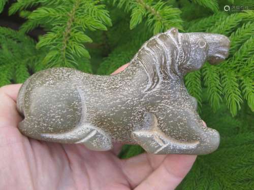 Liao dyn(?) Chinese antique jade small recumbent horse