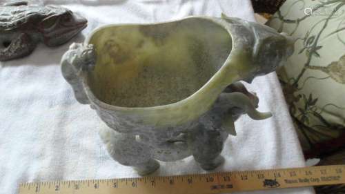Certified Chinese Jade Wine Cup: Beast on Bull, Ming dynasty