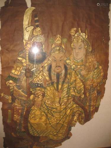Chinese painting, Qing dynasty, general Guan Yu & son