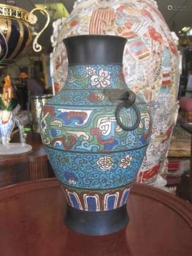 Chinese cloisonne vase, 12 in. 19th c