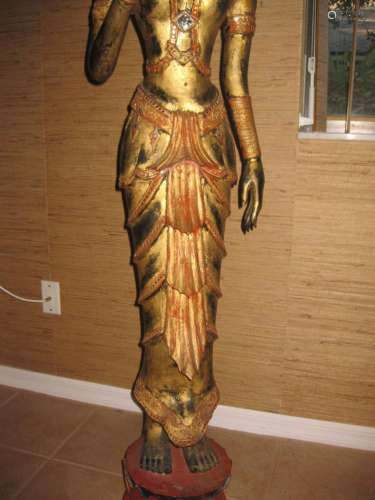 Masterpiece - Wooden Guan Yin, Indo-Chinese, 150 cm