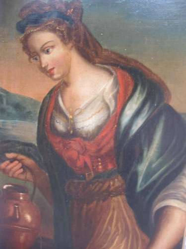Old master, Oil painting, Samaritan woman, Italy,18th c