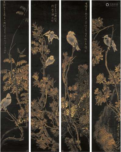 任伯年（1840～1895） 花鸟四帧