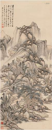 张石园（1899～1959） 幽林山居图