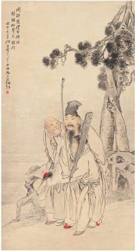 沈心海（1855～1941后） 松鹤仙隐图