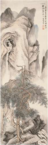 张石园（1899～1959） 松涧高士图