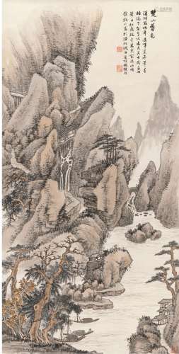 冯超然（1882～1954） 楚山暮色图