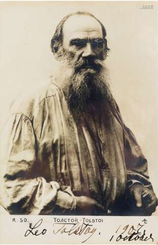 托尔斯泰（Leo Tolstoy，1828～1910） 晚年签名照