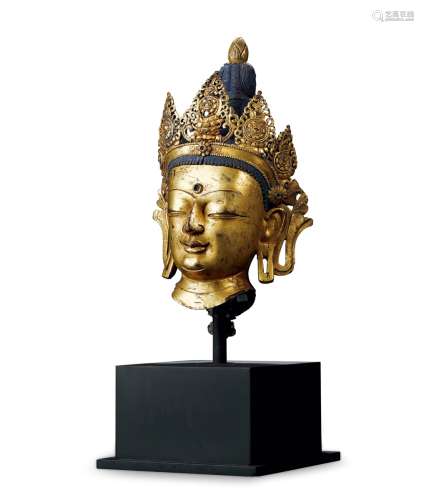 十五世纪•铜鎏金菩萨头像