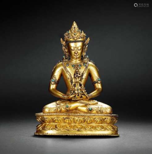 十五世纪•铜鎏金无量寿佛坐像