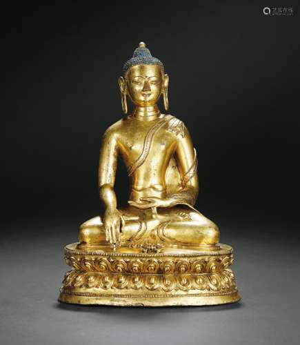 十六世纪•铜鎏金不动佛坐像