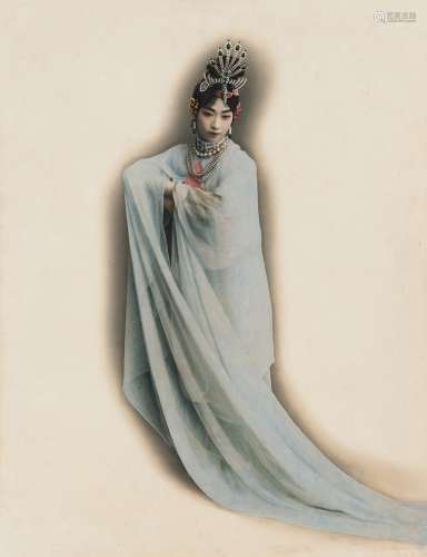 梅兰芳（1894～1961）  民国年间《太真外传》罕见大幅着色剧照