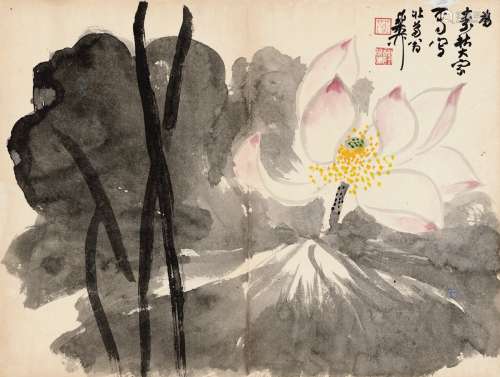 谢稚柳（1910～1997） 清水芙蓉图