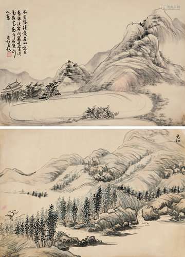 张充和（1914～2015） 三藩参展山水二帧