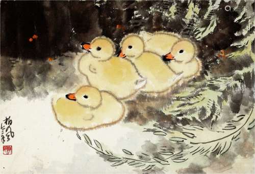 李 斛（1919-1975） 鸭子