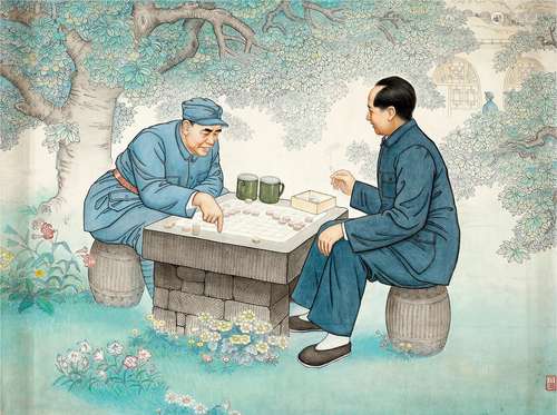 亢 珑（1929-1988） 弈棋图