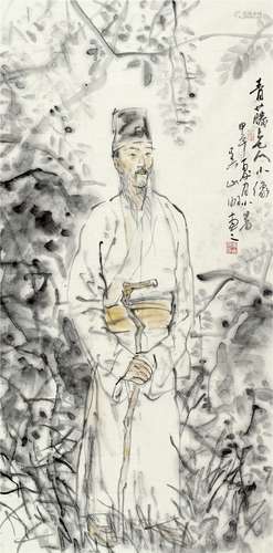 吴山明（b.1941） 青藤老人小像