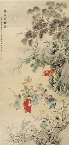 赵之琛（1781～1860）、顾 驺［清］ 元宵婴戏图