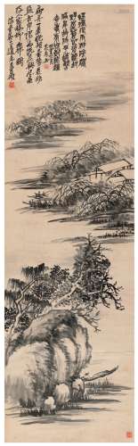 吴昌硕（1844～1927） 杨柳水邨图