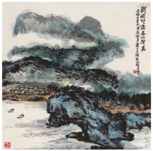 朱屺瞻（1892～1996） 春山朝雨图
