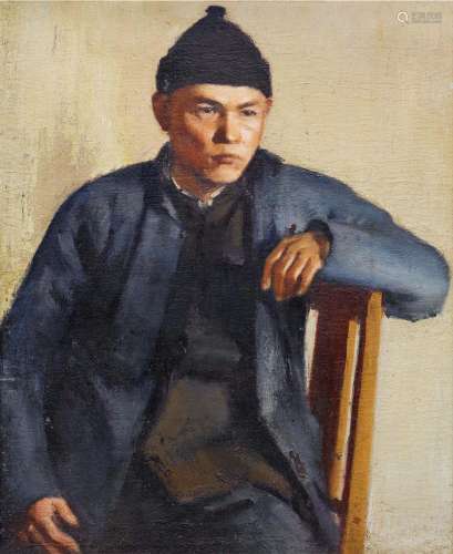 王道源（1896-1960）蓝衣肖像