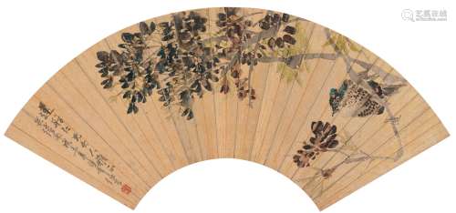 任伯年（1840～1895）　芳枝春禽图