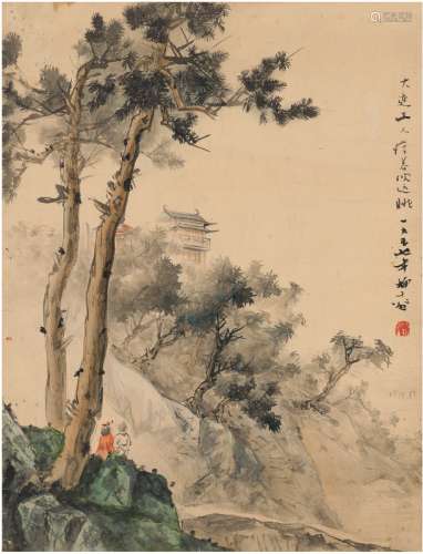 柳子谷（1901～1986） 云山仙阁图