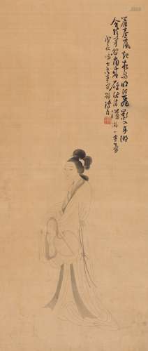 溥 儒（1896～1963） 执扇仕女图