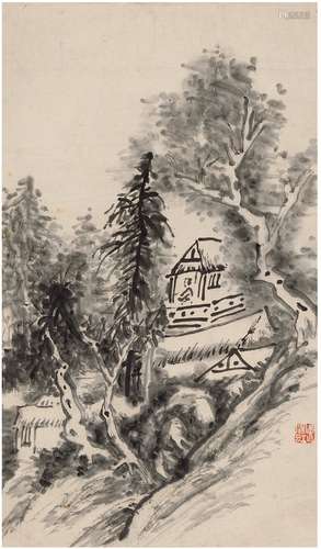 黄宾虹（1865～1955）  高士隐居图