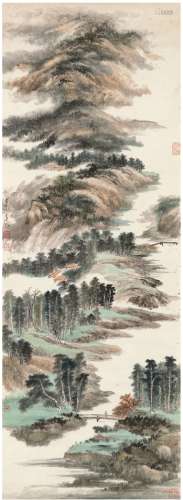 黄达聪（1913～2001）  云山人家图