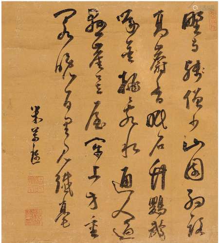 米万钟（1570～1628） 草书 杜甫诗