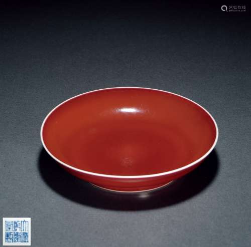 清乾隆•祭红釉盘