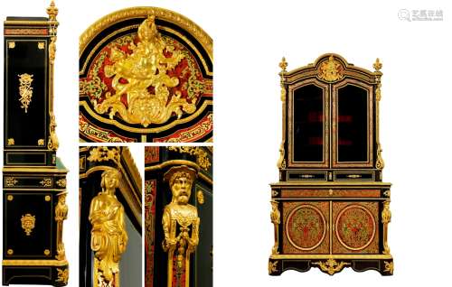 拿破仑三世珍贵材质镶嵌铜鎏金书柜