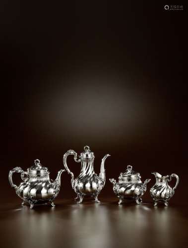 1880年制 纯银咖啡茶具四件套